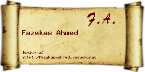Fazekas Ahmed névjegykártya